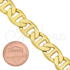 Gargantilla Basica 5.222.021.20 Oro Laminado, Diseño de Mariner, Pulido, Tono Dorado (200 Gauge, 09 MM Thickness, 20 Inches Length)
