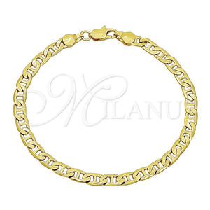 Pulsera Básica 5.222.024.09 Oro Laminado, Diseño de Mariner, Pulido, Tono Dorado (120 Gauge, 05 MM Thickness, 9 Inches Length)