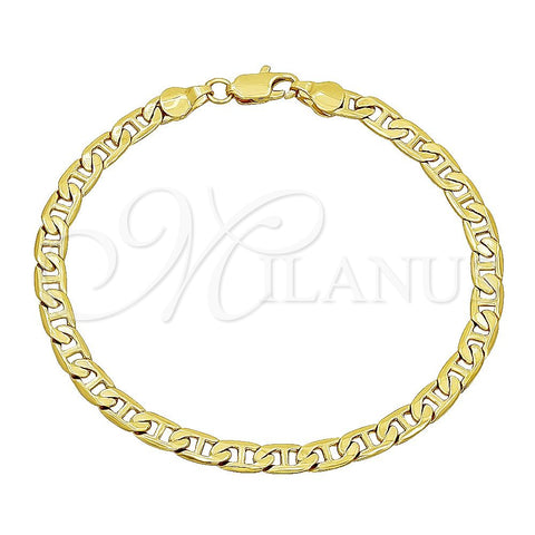 Pulsera Básica 5.222.024.09 Oro Laminado, Diseño de Mariner, Pulido, Tono Dorado (120 Gauge, 05 MM Thickness, 9 Inches Length)