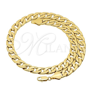 Gargantilla Basica 5.222.001.20 Oro Laminado, Diseño de Cubana, Pulido, Tono Dorado (200 Gauge, 08 MM Thickness, 20 Inches Length)