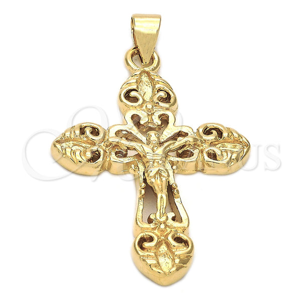 Dije Religioso 5.192.024 Oro Laminado, Diseño de Crucifijo, Pulido, Tono Dorado