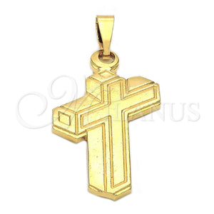Dije Religioso 5.192.036 Oro Laminado, Diseño de Cruz, Pulido, Tono Dorado