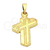 Dije Religioso 5.192.036 Oro Laminado, Diseño de Cruz, Pulido, Tono Dorado