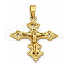 Dije Religioso 5.188.024 Oro Laminado, Diseño de Crucifijo, Pulido, Tono Dorado