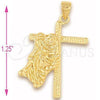 Dije Religioso 5.190.030 Oro Laminado, Diseño de Crucifijo, Pulido, Tono Dorado
