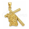Dije Religioso 5.190.030 Oro Laminado, Diseño de Crucifijo, Pulido, Tono Dorado