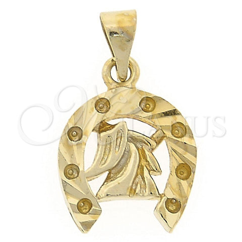 Dije Elegante 5.183.053 Oro Laminado, Diseño de Bufalo, Pulido, Tono Dorado