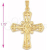 Dije Religioso 5.189.008 Oro Laminado, Diseño de Crucifijo, Pulido, Tono Dorado
