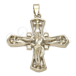 Dije Religioso 5.189.008 Oro Laminado, Diseño de Crucifijo, Pulido, Tono Dorado