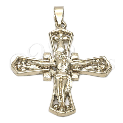 Dije Religioso 5.189.008 Oro Laminado, Diseño de Crucifijo, Pulido, Tono Dorado
