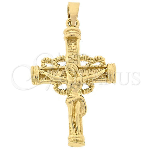 Dije Religioso 5.189.012 Oro Laminado, Diseño de Crucifijo, Pulido, Tono Dorado