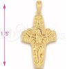 Dije Religioso 5.188.005 Oro Laminado, Diseño de Bufalo, Diamantado, Tono Dorado