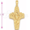 Dije Religioso 5.188.005 Oro Laminado, Diseño de Bufalo, Diamantado, Tono Dorado