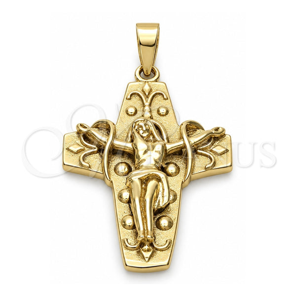 Dije Religioso 5.188.005 Oro Laminado, Diseño de Bufalo, Diamantado, Tono Dorado