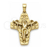 Dije Religioso 5.188.005 Oro Laminado, Diseño de Bufalo, Diamantado, Tono Dorado