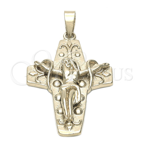 Dije Religioso 5.188.005 Oro Laminado, Diseño de Bufalo, Diamantado, Tono Dorado