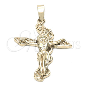 Dije Religioso 5.192.035 Oro Laminado, Diseño de Crucifijo, Diamantado, Tono Dorado