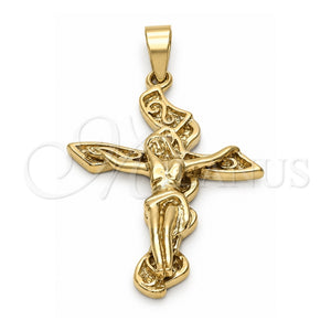 Dije Religioso 5.192.035 Oro Laminado, Diseño de Crucifijo, Diamantado, Tono Dorado