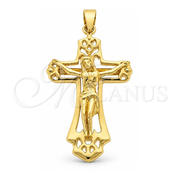 Dije Religioso 5.189.020 Oro Laminado, Diseño de Crucifijo, Pulido, Tono Dorado