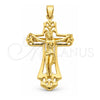 Dije Religioso 5.189.020 Oro Laminado, Diseño de Crucifijo, Pulido, Tono Dorado