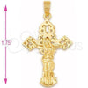 Dije Religioso 5.189.027 Oro Laminado, Diseño de Bufalo, Pulido, Tono Dorado