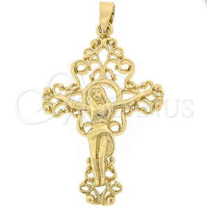 Dije Religioso 5.189.001 Oro Laminado, Diseño de Crucifijo, Pulido, Tono Dorado