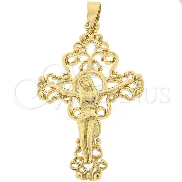 Dije Religioso 5.189.001 Oro Laminado, Diseño de Crucifijo, Pulido, Tono Dorado