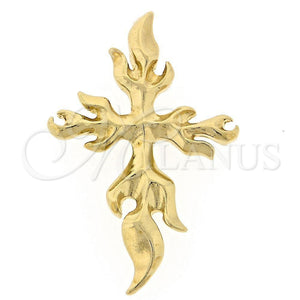Dije Religioso 5.189.004 Oro Laminado, Diseño de Cruz, Pulido, Tono Dorado