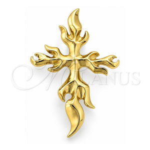 Dije Religioso 5.189.004 Oro Laminado, Diseño de Cruz, Pulido, Tono Dorado
