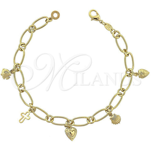 Pulsera de Dije 5.022.004 Oro Laminado, Pulido, Tono Dorado (8 Inches Length)