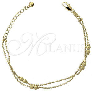 Pulsera de Dije 5.016.008.07 Oro Laminado, Diseño de Cascavel, Mate, Tono Dorado (03 MM Thickness, 7 Inches Length)