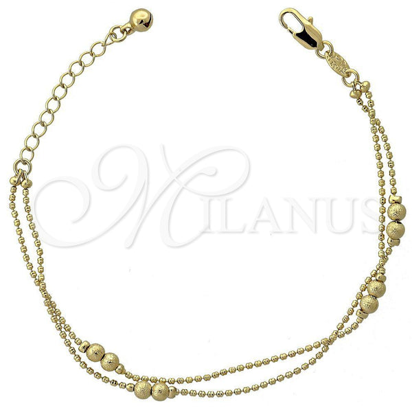 Pulsera de Dije 5.016.008.07 Oro Laminado, Diseño de Cascavel, Mate, Tono Dorado (03 MM Thickness, 7 Inches Length)