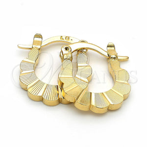 Argolla Pequeña 5.159.060 Oro Laminado, Diseño de Flor, Diamantado, Tono Dorado