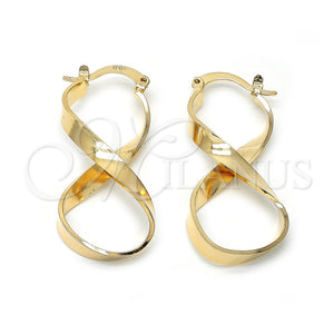 Argolla Mediana 5.153.052 Oro Laminado, Diseño de Torcido, Pulido, Tono Dorado