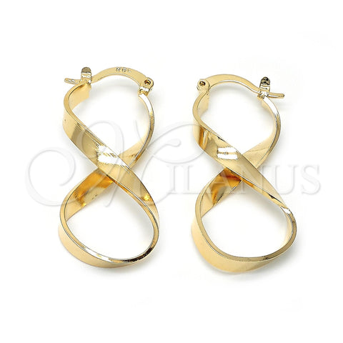Argolla Mediana 5.153.052 Oro Laminado, Diseño de Torcido, Pulido, Tono Dorado