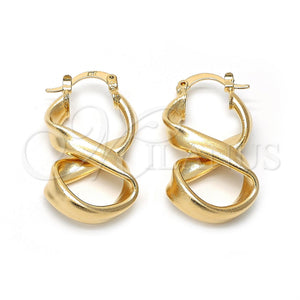 Argolla Mediana 5.147.004 Oro Laminado, Diseño de Torcido, Mate, Tono Dorado