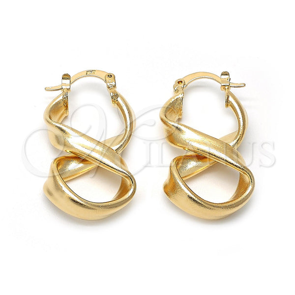 Argolla Mediana 5.147.004 Oro Laminado, Diseño de Torcido, Mate, Tono Dorado