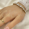 Pulsera Elegante 5.027.001 Oro Laminado, con Blanca Zirconia Cubica, Pulido, Tono Dorado (07 MM Thickness, 8 Inches Length)