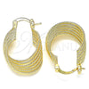 Argolla Pequeña 5.147.035.20 Oro Laminado, Diseño de Torcido, Diamantado, Tono Dorado