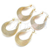 Argolla Pequeña 5.147.035.20 Oro Laminado, Diseño de Torcido, Diamantado, Tono Dorado