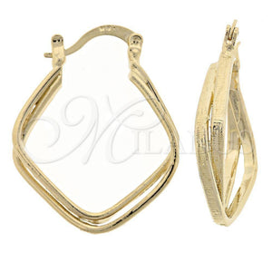 Argolla Pequeña 5.159.010 Oro Laminado, Diseño de Torcido, Diamantado, Tono Dorado