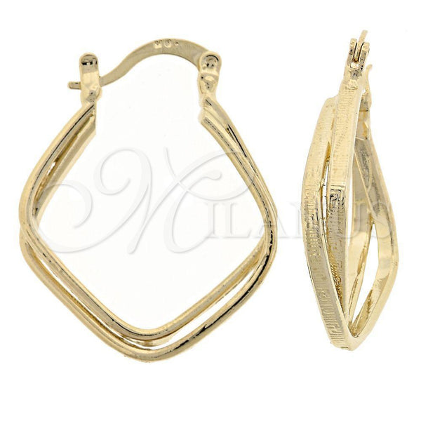 Argolla Pequeña 5.159.010 Oro Laminado, Diseño de Torcido, Diamantado, Tono Dorado