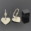 Arete Colgante 02.63.1008 Oro Laminado, Diseño de Corazón, Pulido, Tono Dorado