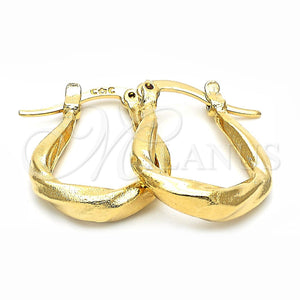 Argolla Pequeña 5.149.029 Oro Laminado, Diseño de Torcido, Mate, Tono Dorado