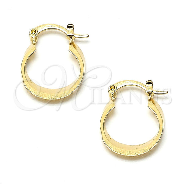 Argolla Pequeña 02.63.1082 Oro Laminado, Pulido, Tono Dorado