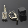 Arete Gancho Frances 5.125.021 Oro Laminado, con Blanca Zirconia Cubica, Pulido, Tono Dorado