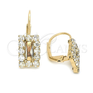 Arete Gancho Frances 5.125.021 Oro Laminado, con Blanca Zirconia Cubica, Pulido, Tono Dorado