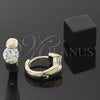 Argolla Huggie 5.132.024.1 Oro Laminado, con Blanca Zirconia Cubica, Pulido, Tono Dorado