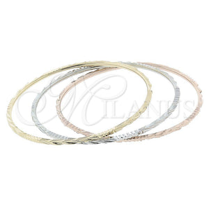 Aro Trio 5.233.003.06 Oro Laminado, Diamantado, Tres Tonos (03 MM Thickness, Size 6 (2.75 Diameter))