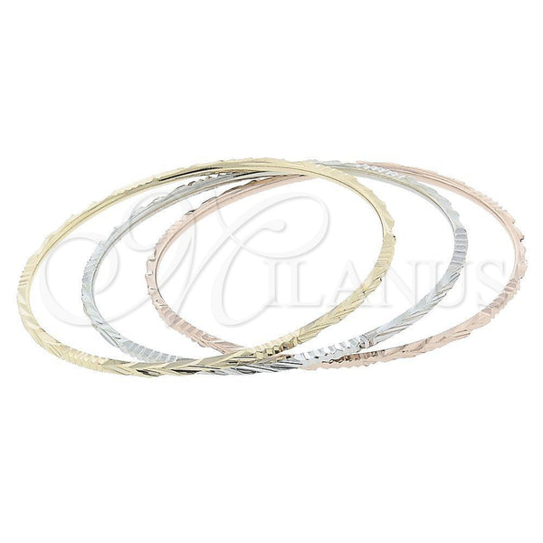 Aro Trio 5.233.003.06 Oro Laminado, Diamantado, Tres Tonos (03 MM Thickness, Size 6 (2.75 Diameter))